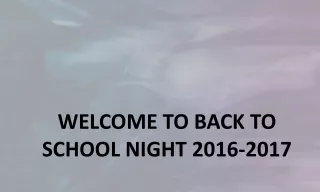 Welcome to Back to School Night 2016-2017