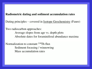 Radiometric dating and sediment accumulation rates