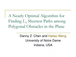 A Nearly Optimal Algorithm for Finding  L 1 Shortest Paths among Polygonal Obstacles in the Plane