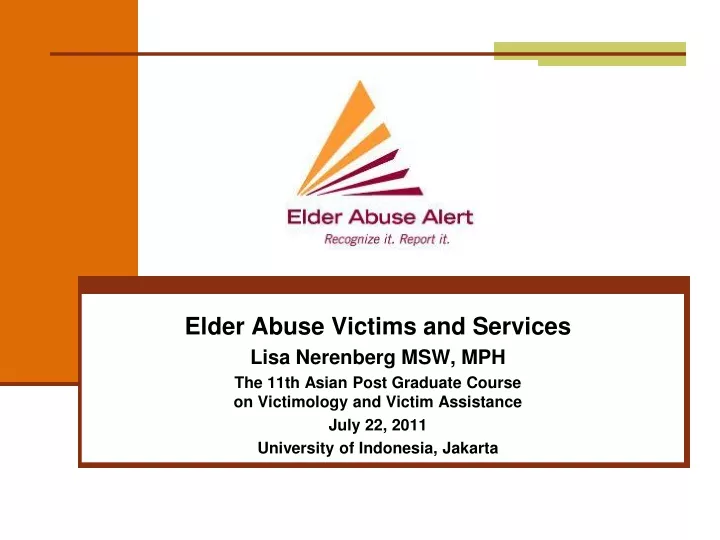 elder abuse victims and services lisa nerenberg