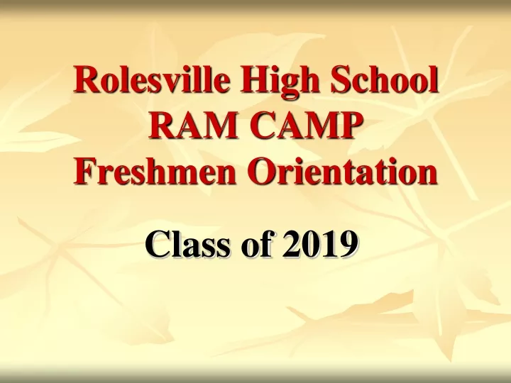 rolesville high school ram camp freshmen orientation