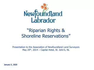 “Riparian Rights &amp; Shoreline Reservations”