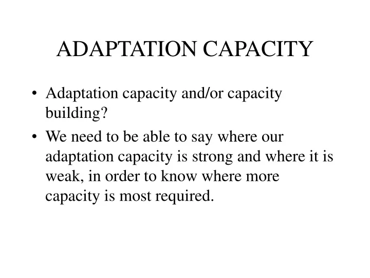 adaptation capacity