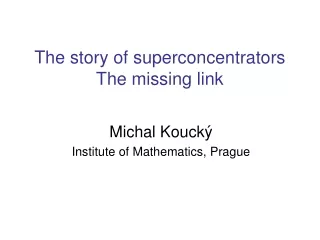 The story of superconcentrators The missing link