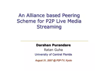 An Alliance based Peering Scheme for P2P Live Media Streaming