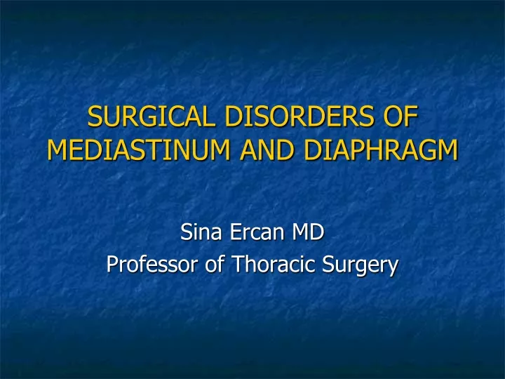 surgical disorders of mediastinum and diaphragm