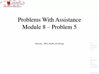 Problems With Assistance Module 8 – Problem 5