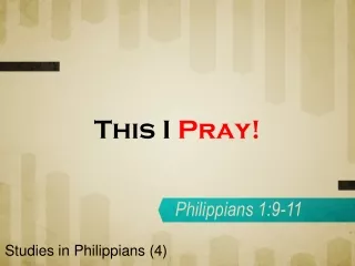 This I  Pray!