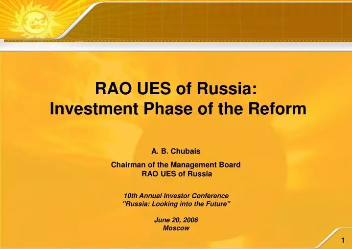 rao ues of russia investment phase of the reform