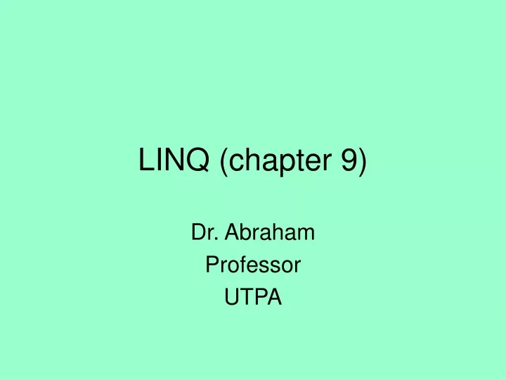 linq chapter 9