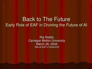 Back to The Future Early Role of EAF in Divining the Future of AI