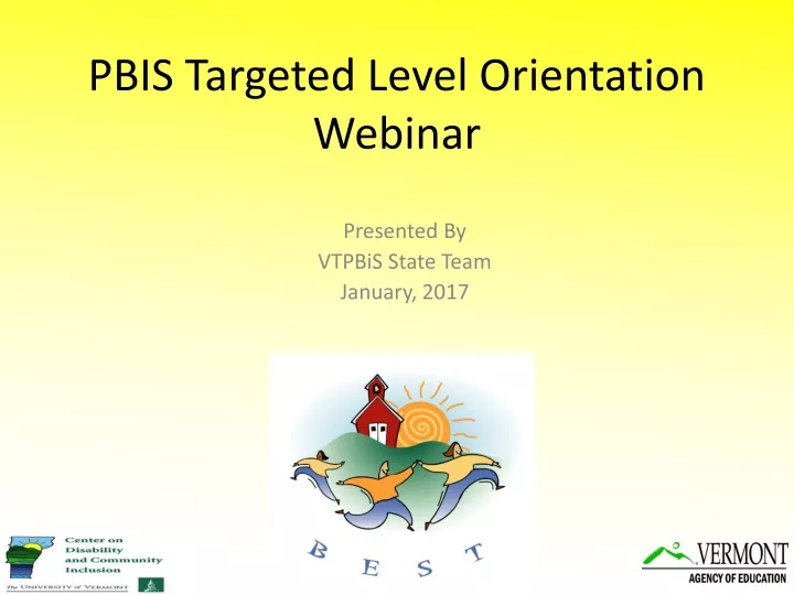 pbis targeted level orientation webinar