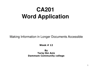 CA201 Word Application
