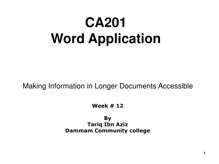 ca201 word application