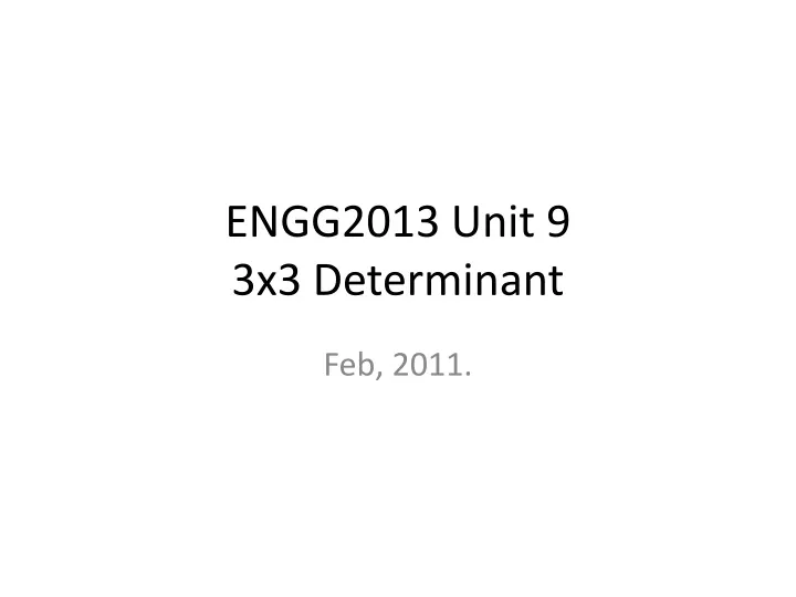 engg2013 unit 9 3x3 determinant