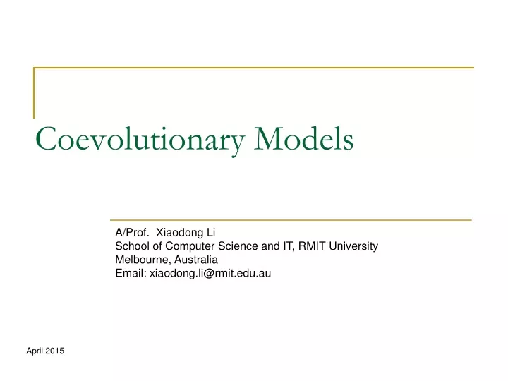 coevolutionary models