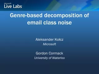 Genre-based decomposition of email class noise