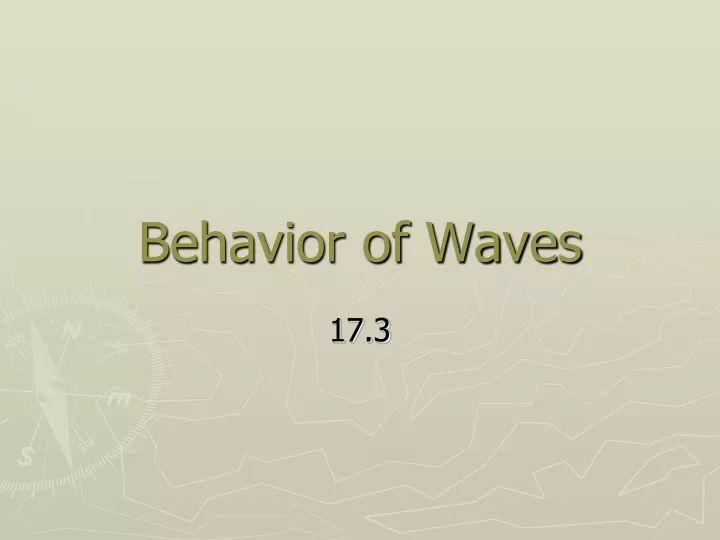 behavior of waves