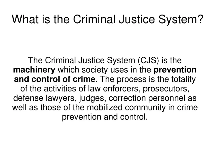 what is the criminal justice system