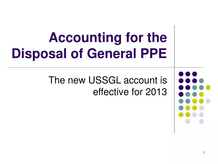accounting for the disposal of general ppe