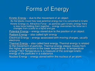 Forms of Energy