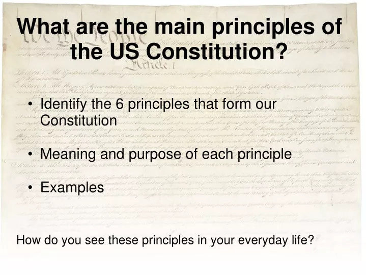 what are the main principles of the us constitution