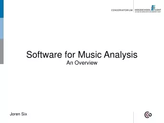 Software for Music Analysis An Overview