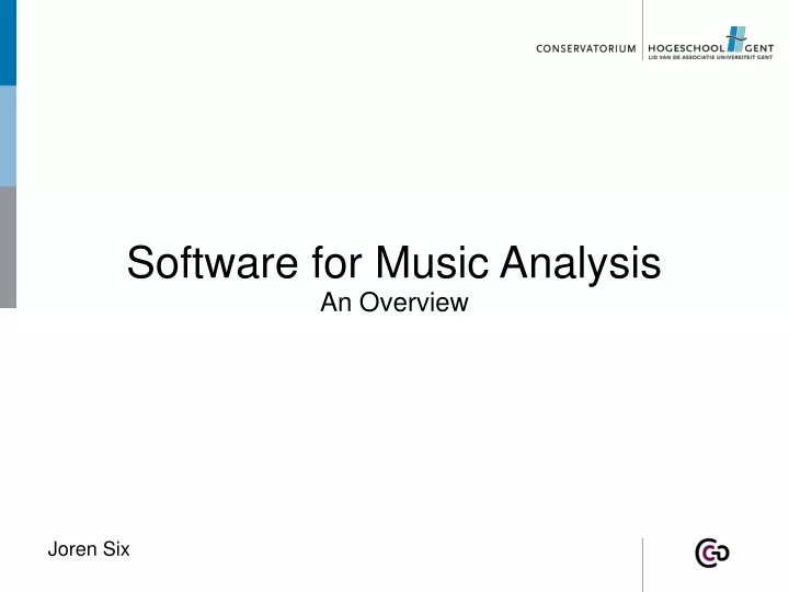 software for music analysis an overview