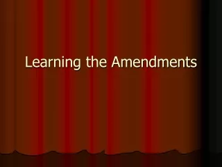 Learning the Amendments