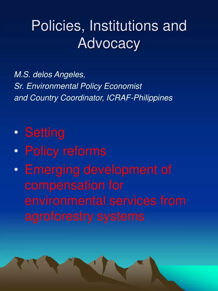 policies institutions and advocacy
