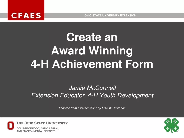 create an award winning 4 h achievement form