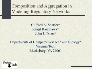 Composition and Aggregation in Modeling Regulatory Networks