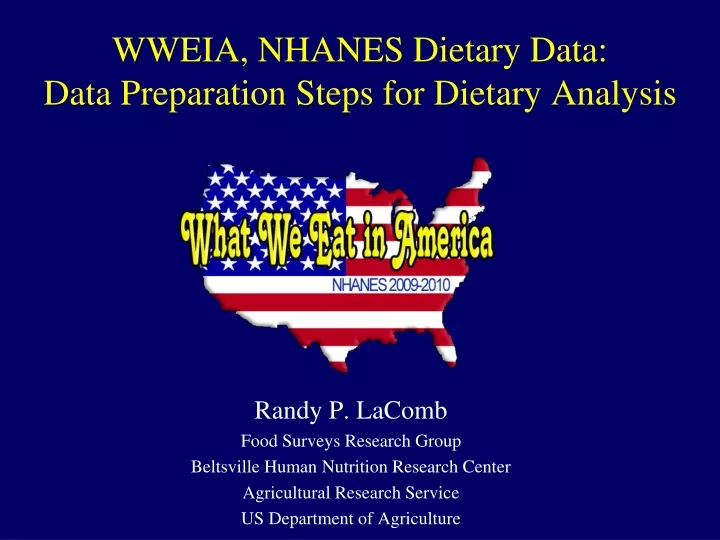 wweia nhanes dietary data data preparation steps for dietary analysis