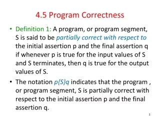 4.5 Program Correctness