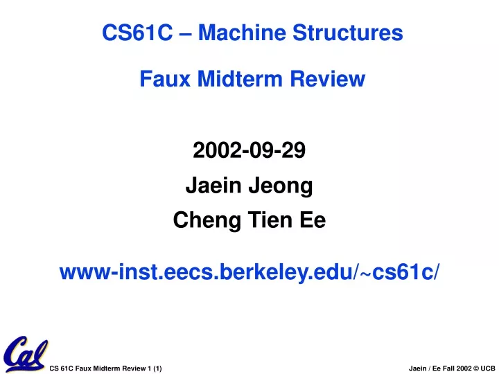 cs61c machine structures faux midterm review