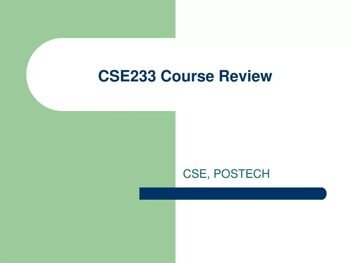 cse233 course review