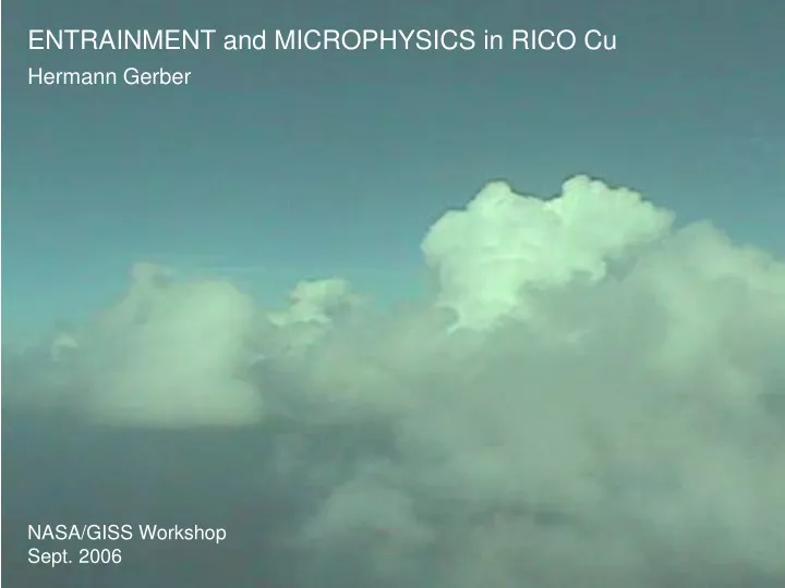 entrainment and microphysics in rico cu