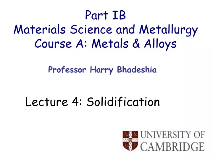 part ib materials science and metallurgy course