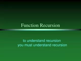 Function Recursion