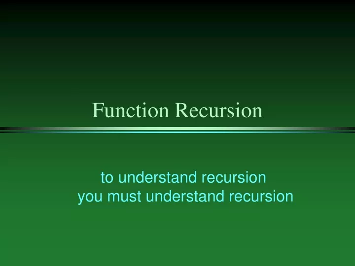 function recursion