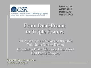 From Dual-Frame  to Triple Frame: