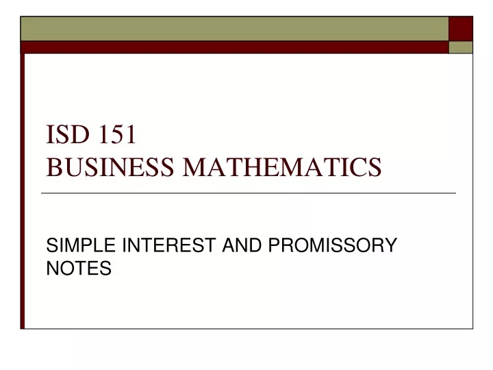 isd 151 business mathematics