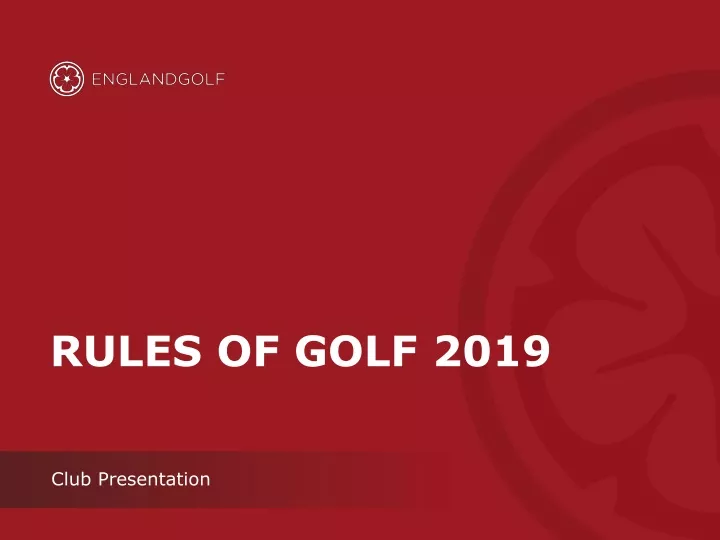 rules of golf 2019