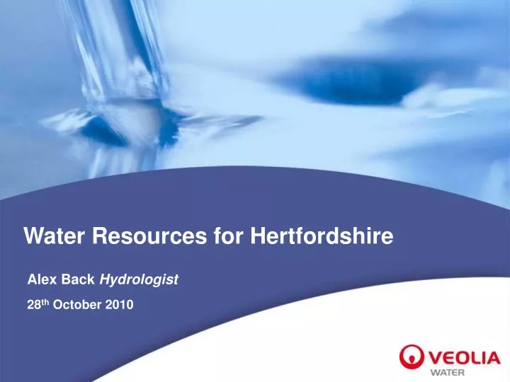 water resources for hertfordshire