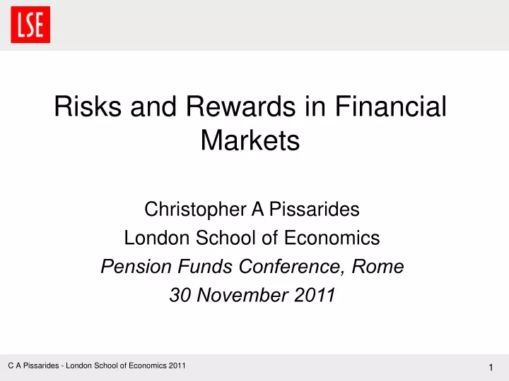 risks and rewards in financial markets