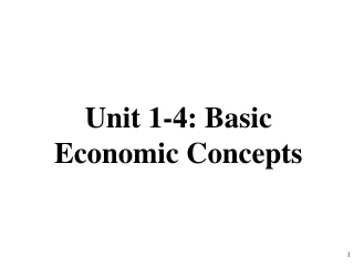 Unit 1-4: Basic Economic Concepts