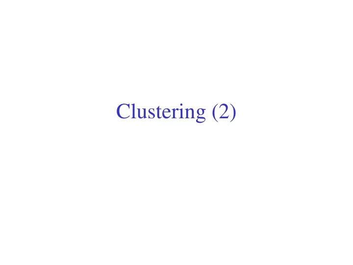 clustering 2