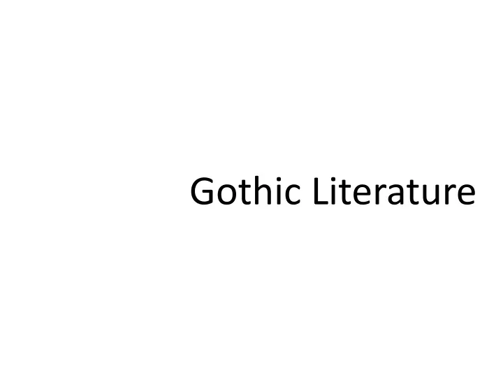 gothic literature