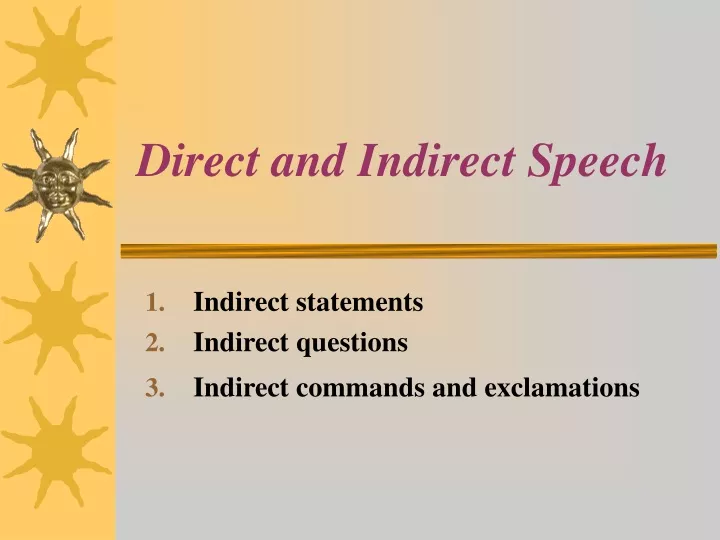 direct and indirect speech