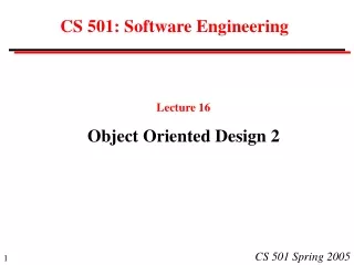 CS 501: Software Engineering